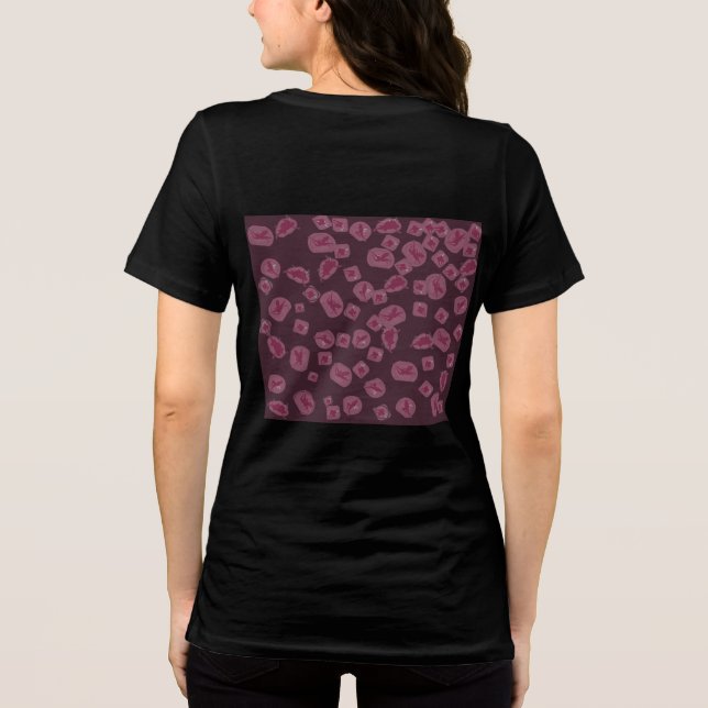 Camiseta Tshirt avec fées fantastiques roses sur fond noir (Verso)