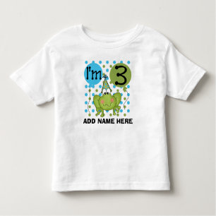 Camiseta Tshirt azul personalizado do aniversário de 3 anos