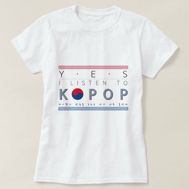 Camiseta Tshirt básico do ouvinte de Kpop do amante do (Frente do Design)