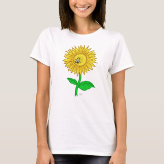 Camiseta Tshirt bonito das mulheres da flor de Sun