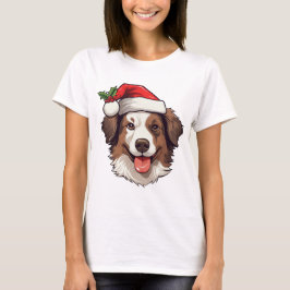 Camiseta Tshirt Christmas Border Collie Brown White