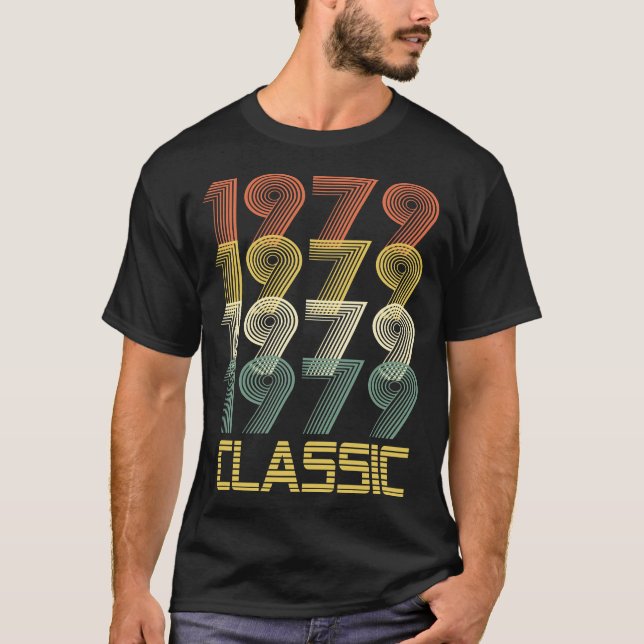 Camiseta Tshirt clássico do presente de 1979 legendas do (Frente)
