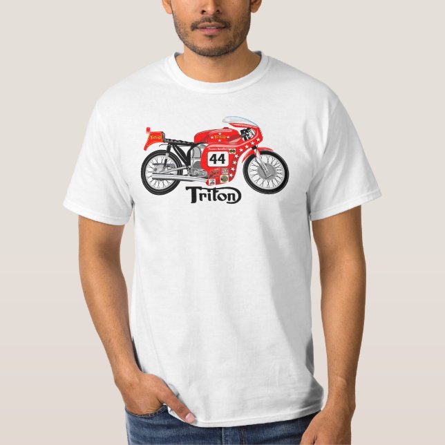 Camiseta Tshirt clássico Triton do motociclista (Frente)