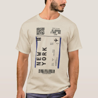 Camiseta Tshirt com autocolante de cartão de embarque de No
