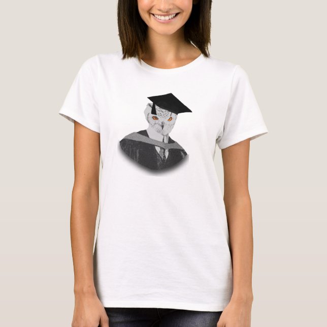 Camiseta Tshirt Customisable da coruja da graduação (Frente)