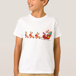 Camiseta Tshirt da campainha do Natal do trenó de Santa