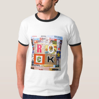 Camiseta Tshirt da colagem da rocha