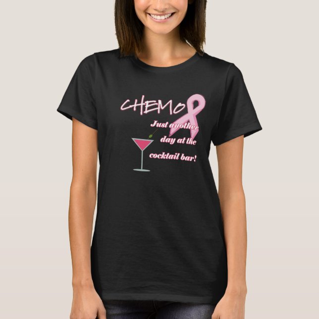 Camiseta Tshirt da consciência do cancro da mama de Chemo (Frente)
