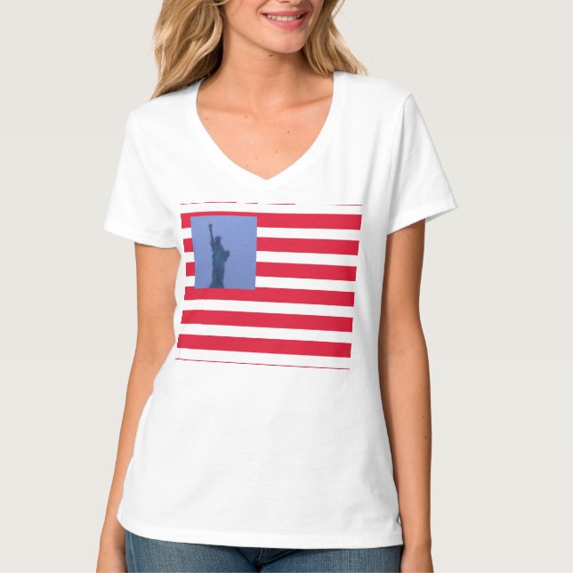 Camiseta Tshirt da estátua da liberdade dos EUA (Frente)