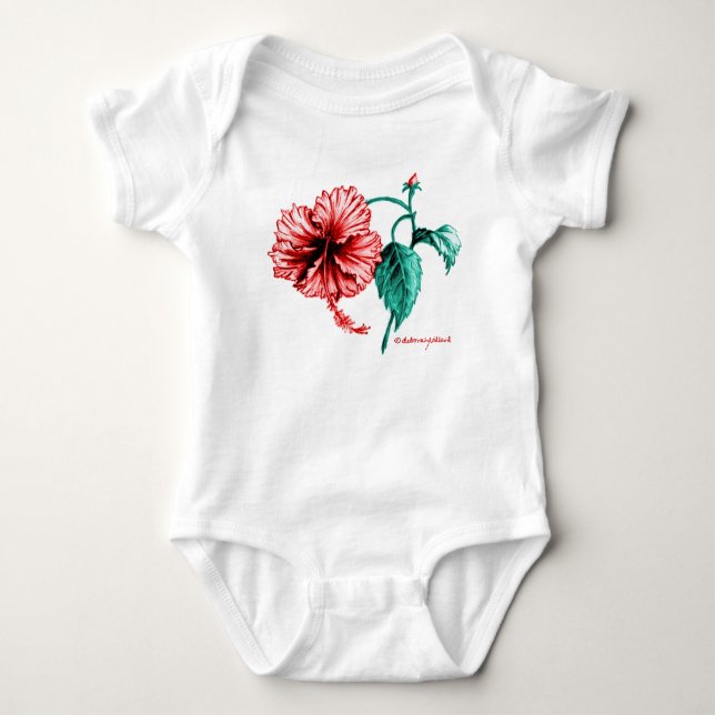 Camiseta TShirt da flor do hibiscus (Frente)