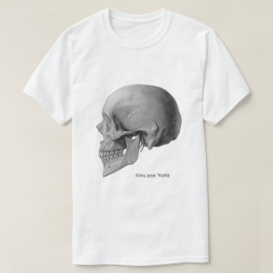 Camiseta Tshirt da ilustração de Hamlet do lado do crâni