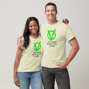 Camiseta Tshirt da revolução do Vegan com logotipo