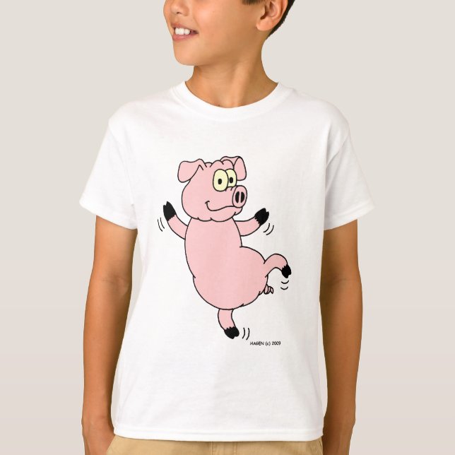 Camiseta Tshirt Dancing Pig (Frente)