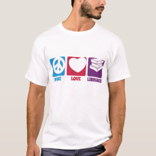Camiseta Tshirt das bibliotecas do amor da paz