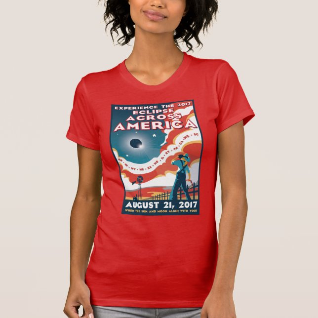 Camiseta Tshirt de América do eclipse solar da NASA (Frente)