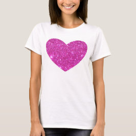 Camiseta Tshirt de brilho cor-de-rosa do coração da faísca