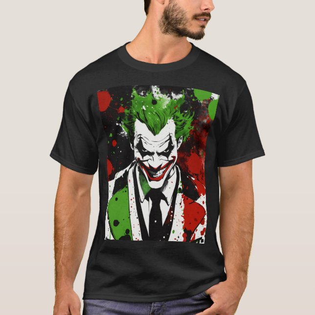 Camiseta Tshirt de design do rosto do Joker (Frente)
