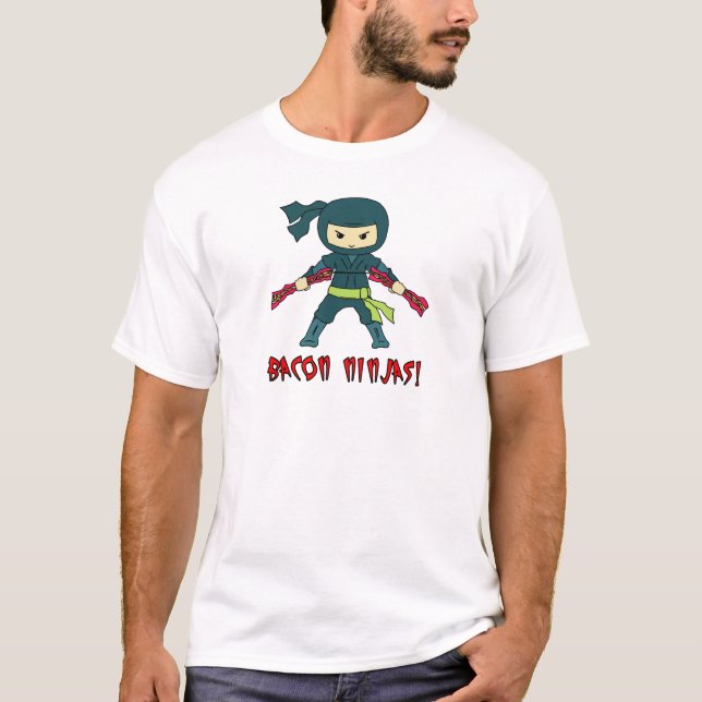 Camiseta Tshirt de Ninja do bacon (Frente)
