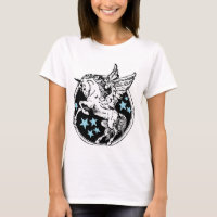 Tshirt de Pegasus do unicórnio do vôo