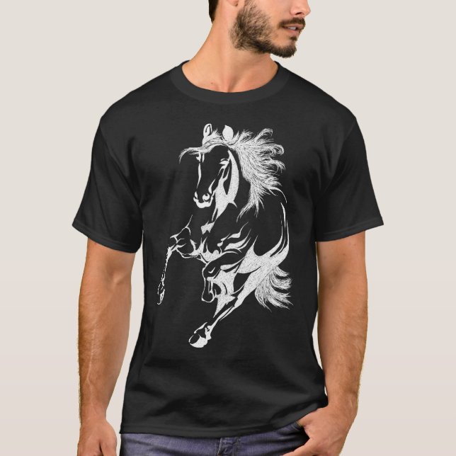 Camiseta Tshirt do cavalo para o cavalo bonito das meninas (Frente)
