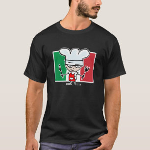 Camiseta Tshirt do cozinheiro chefe com bandeira italiana e