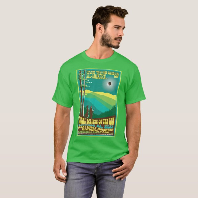 Camiseta Tshirt do eclipse solar de Great Smoky Mountains (Frente Completa)