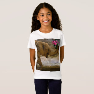 Camiseta Tshirt do elefante da selva da menina
