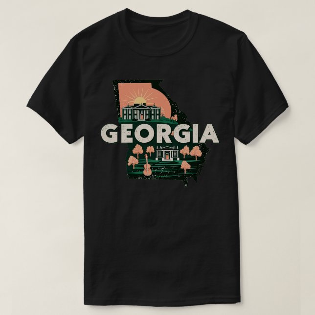 Camiseta TShirt do Estado da Geórgia (Frente do Design)