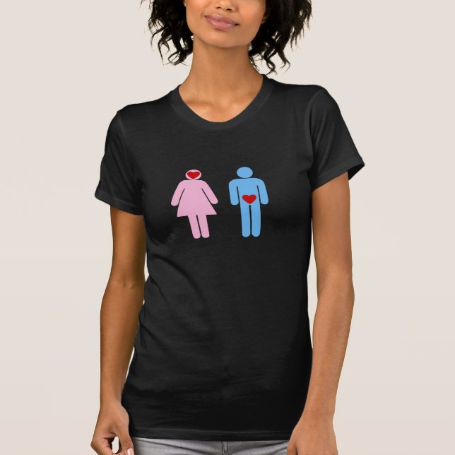 Camiseta Tshirt do humor do amor da mulher do homem (Frente)