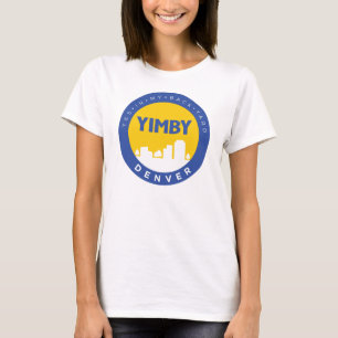 Camiseta Tshirt do logotipo do YIMBY Denver das mulheres