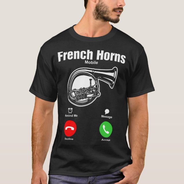 Camiseta Tshirt do móbil das trompas franceses (Frente)