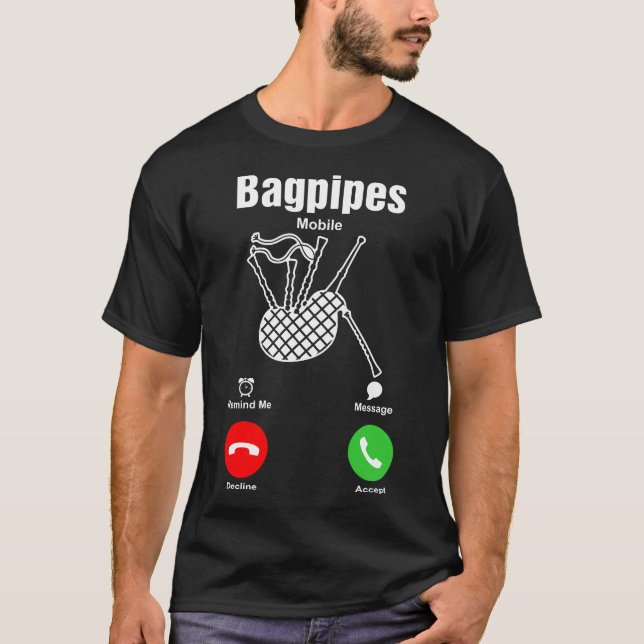Camiseta Tshirt do móbil dos Bagpipes (Frente)