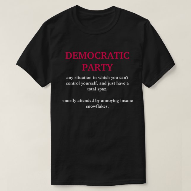 Camiseta Tshirt do partido Democrática (Frente do Design)