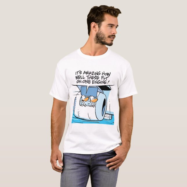 Camiseta Tshirt do pato do humor da aviação dos desenhos (Frente Completa)