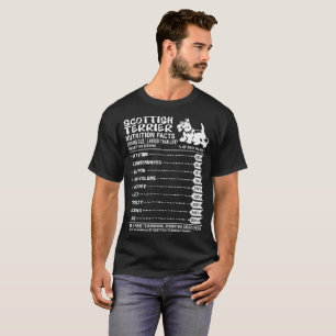 Camiseta Tshirt dos fatos da nutrição do cão de Terrier 