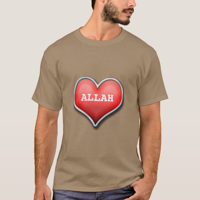 Camiseta Tshirt esplêndido do dawah com texto Allah (Frente)
