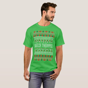 Camiseta Tshirt feio da camisola do Natal do terapeuta de