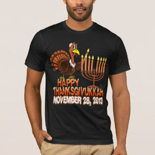 Camiseta Tshirt feliz de Hanukkah da acção de graças de