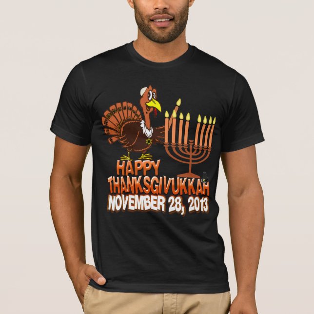 Camiseta Tshirt feliz de Hanukkah da acção de graças de (Frente)