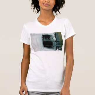 Camiseta Tshirt impresso abstrato Swiped preto e branco
