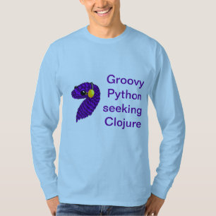 Camiseta Tshirt longo Groovy Clojure do pitão da Capa