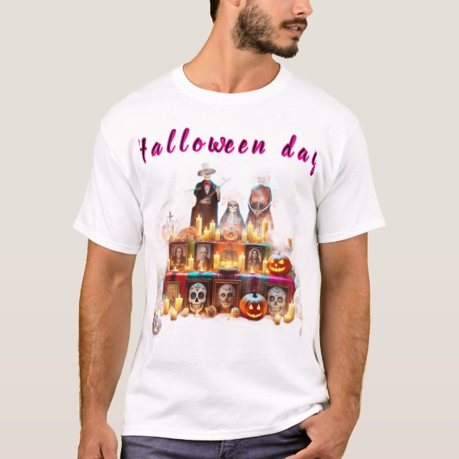 Camiseta Tshirt men halloween party  (Frente)