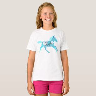 Camiseta Tshirt personalizada do Galloping Turquoise Pony