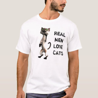 Camiseta Tshirt real 2 dos gatos do amor dos homens