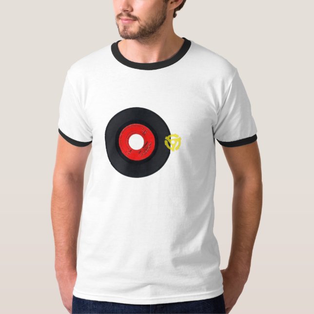 Camiseta Tshirt retro com 45 registro e inserção (Frente)