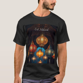 Camiseta Tshirt tradicional do Eid Mubarak Lanternas Mens
