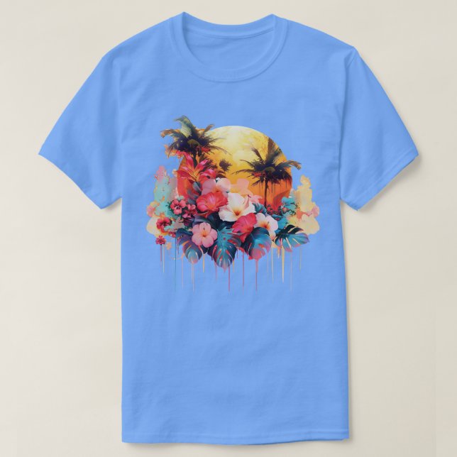 Camiseta TShirt tropical havaiano (Frente do Design)