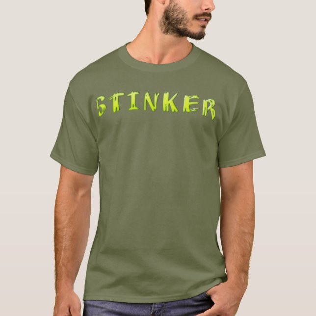 Camiseta Tshirt verde do STINKER (Frente)