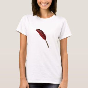 Camiseta Tshirt vermelho do quill dos escritores