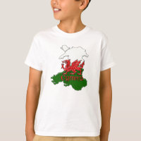 TShirt Wales Cymru do dragão do Galês das crianças